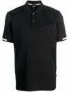 Hugo Boss Regular-fit Polo Shirt With Rubberized Logo In Black