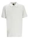 Hugo Boss Beige Embroidered Polo In White