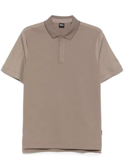 Hugo Boss Jersey Polo Shirt In Brown