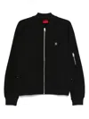 Hugo Boss Oversize-fit Bomber Jacket In Jersey In Black