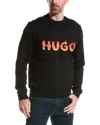 Hugo Boss Cotton-terry Sweatshirt With Puffed Flame Logo In Black
