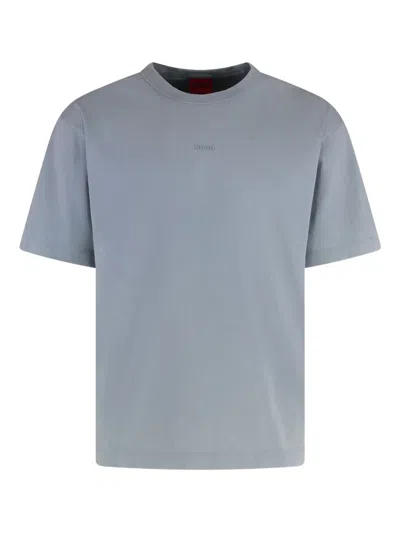 Hugo Boss Cotton Crew-neck T-shirt In Light Blue