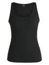 Hugo Boss Sheer Tank Top With Ribbed Structure In Black