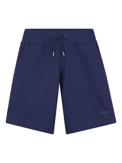 Hugo Boss Kids' Jersey Track Shorts In 蓝色