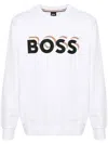 Hugo Boss Logo-print Cotton Sweatshirt In White
