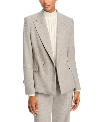 Hugo Boss Jia Blazer In Beige Melange Flannel