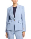 Hugo Boss Boss Jia Windopane Plaid Jacket In Chambray Blue Windowpane Plaid