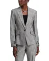 Hugo Boss Boss Jia One-button Sharkskin Blazer In Monochrome Sharkskin