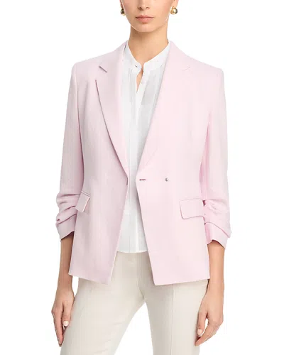 Hugo Boss Boss Jia Slim Fit Linen Blend Double Breasted Blazer In Pattern