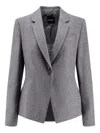 Hugo Boss Tailored Jacket Featuring Structured Shoulders In Gray