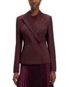Hugo Boss Jiamia Double Breasted Peak Lapel Blazer In Brown