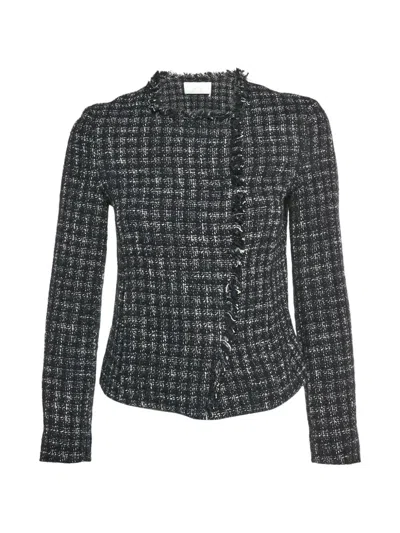 Pre-owned Hugo Boss Jicara Tweed Jacket In Black