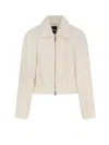 Hugo Boss Textured Fabric Long Sleeve Collared Jacket In Neutral