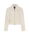 Hugo Boss Textured Fabric Long Sleeve Collared Jacket In Neutral