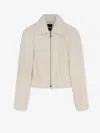 Hugo Boss Textured Fabric Long Sleeve Collared Jacket In Neutral