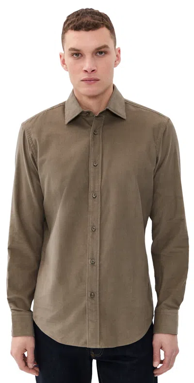 Hugo Boss Joe Kent Button Down Shirt Open Brown