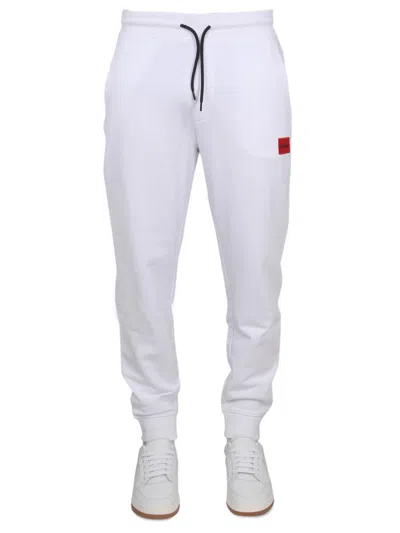 Hugo Boss Jogger Pants With Logo Embroidery In White