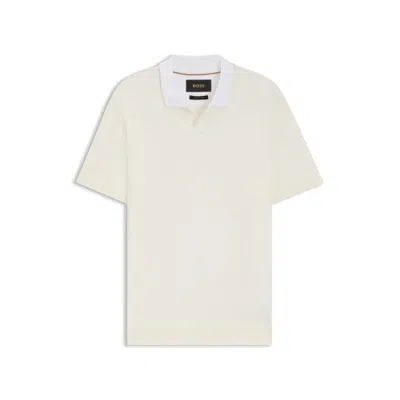 Hugo Boss Johnny-collar Polo Shirt In Cotton Piqué In White