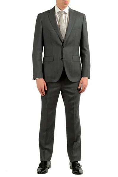 Pre-owned Hugo Boss "johnston3/lenon1" Men's 100% Wool Gray Two Button Suit