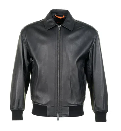 Hugo Boss Joloco Leather Jacket Black
