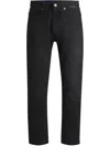 Hugo Boss Regular-fit Jeans In Dark-gray Denim In Black