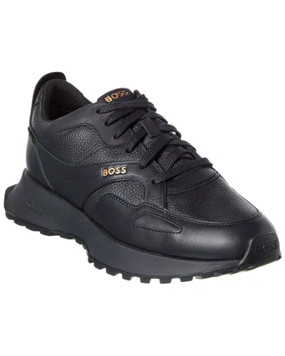 Hugo Boss Jonah Leather Sneaker In Blue