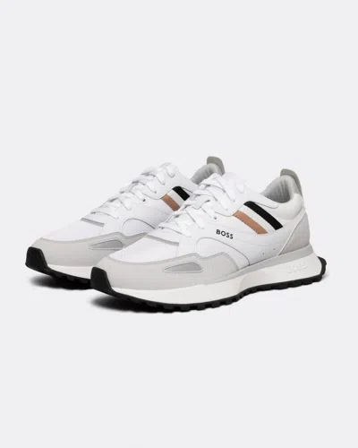 Hugo Boss Jonah Mens Running Style Trainers With Eva Rubber Outsole In White