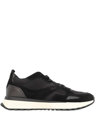 Hugo Boss Jonah Mesh-panelled Sneakers In Black