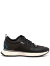 Hugo Boss Jonah Mixed-material Trainers With Mesh Details And Brandi In Black