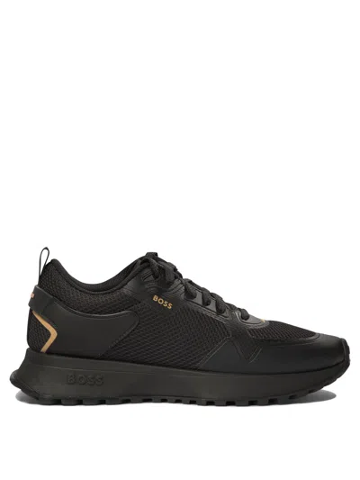 Hugo Boss Boss Jonah Fabric Low-top Sneakers In Black