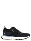 Hugo Boss Jonah Mixed-material Trainers With Mesh Details And Brandi In Dark Blue 401