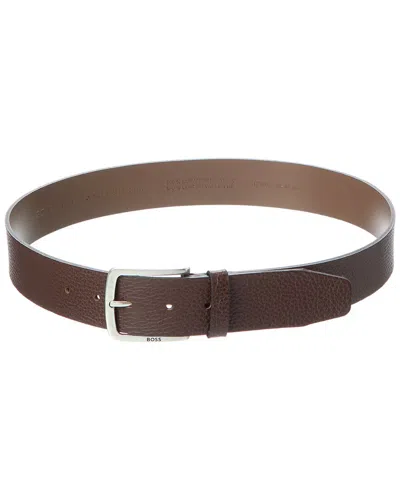 Hugo Boss Jor Leather Belt In Brown