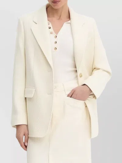 Hugo Boss Jovana1 Tailored Wool Blazer In White