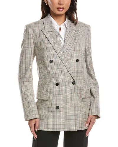 Hugo Boss Boss Jukana Windowpane Plaid Stretch Wool Blazer In Neutral
