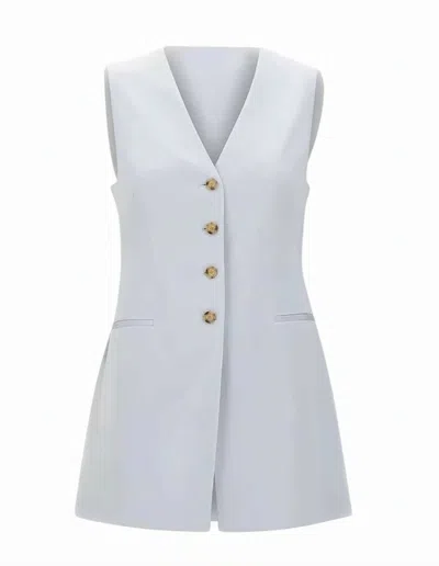 Hugo Boss Julinial Viscose Crepe Viscose Tailored Vest In White