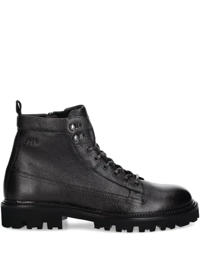 Hugo Boss Julyo Halb Grhk Lace-up Lug-sole Boots In Black