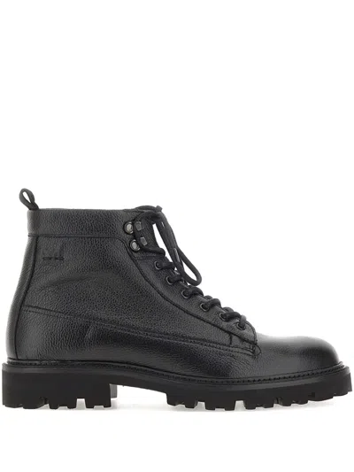 Hugo Boss Julyo Halb Leather Boots In Black
