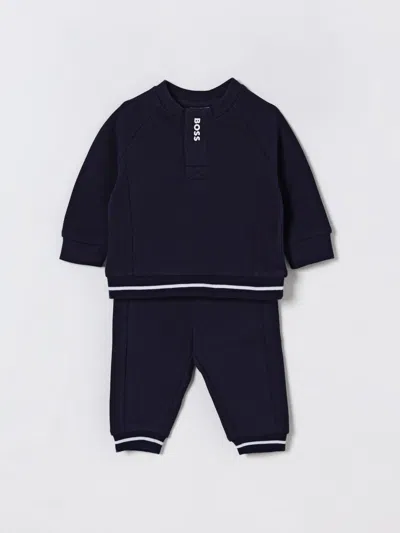 Hugo Boss Babies' Jumpsuit Boss Kids Color Navy In Animal Print