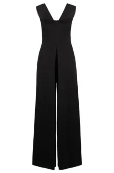 HUGO BOSS JUMPSUIT IN LUSTROUS FABRIC WITH LAYERED EFFECT