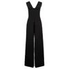 Hugo Boss Jumpsuit In Lustrous Fabric With Layered Effect In Black