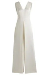 Hugo Boss Jumpsuit In Lustrous Fabric With Layered Effect In White