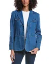 Hugo Boss Denim Flap-pocket Blazer In Blue