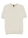 Hugo Boss Knit T-shirt In Cotton And Cashmere In Neutral