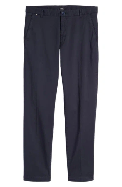 Hugo Boss Kane Cotton Blend Pants In Dark Blue