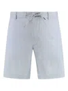 Hugo Boss Linen Blend Bermuda Shorts Drawstring Waist In Grey