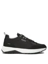 Hugo Boss Leather Trainers With Knurled Sole And Signature Details In Black