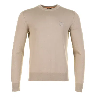 Hugo Boss Kanovano Knitted Jumper 346 Open Green In Gray