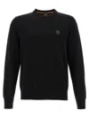 Hugo Boss Cotton-cashmere Regular-fit Sweater With Logo Patch In Black
