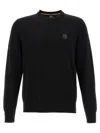 Hugo Boss Cotton-cashmere Regular-fit Sweater With Logo Patch In Black