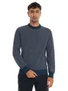 Hugo Boss Cotton-blend Sweater With Two-tone Structure In Cornflower Blue